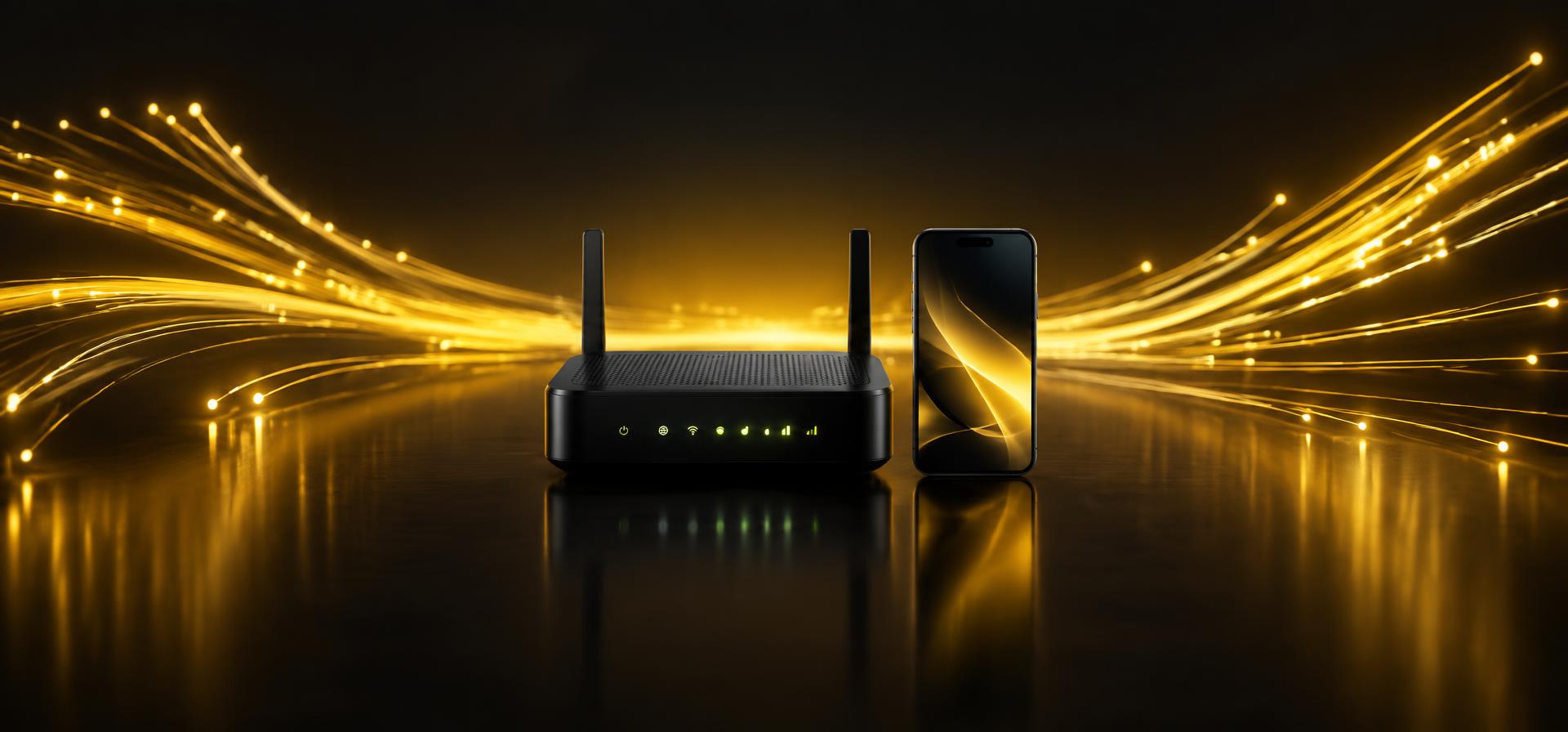 Router e fibra ottica per la connettività